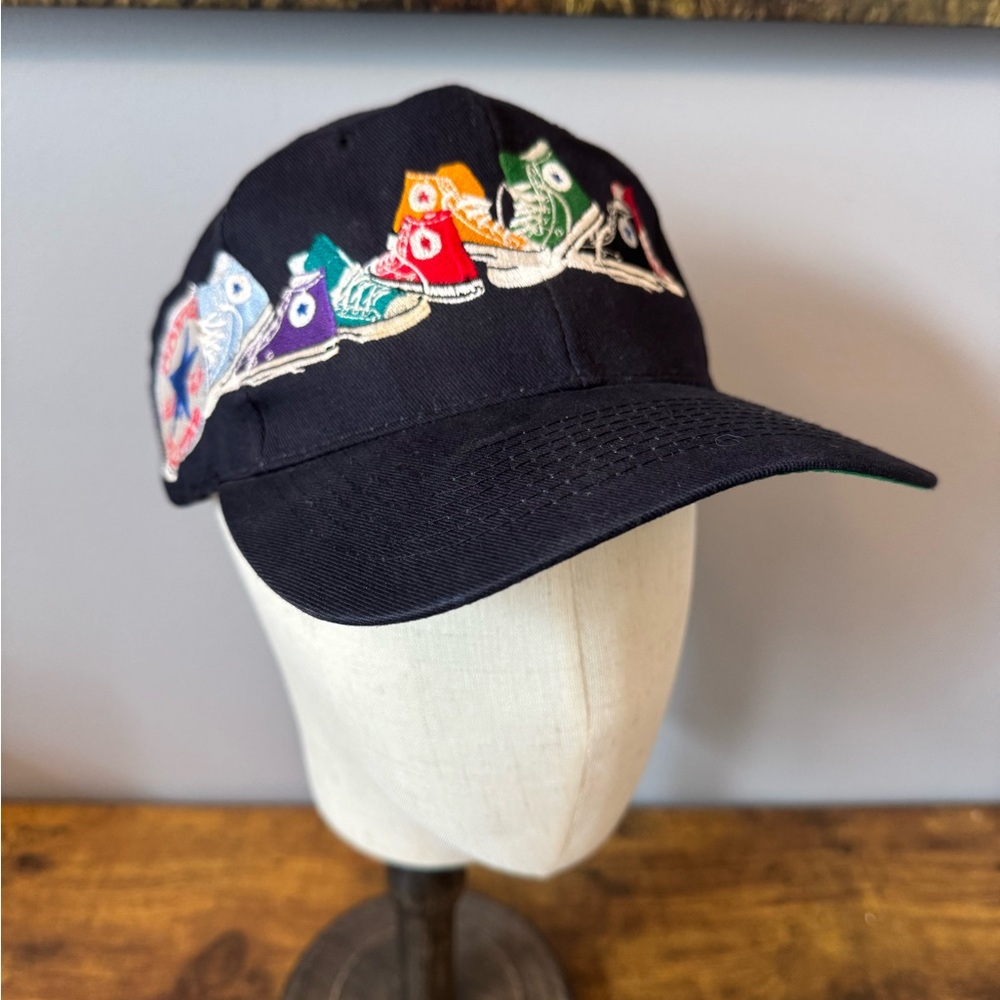 Converse All Star Hat Cap Vintage Y2K Embroidered Chuck Taylor Shoes Black